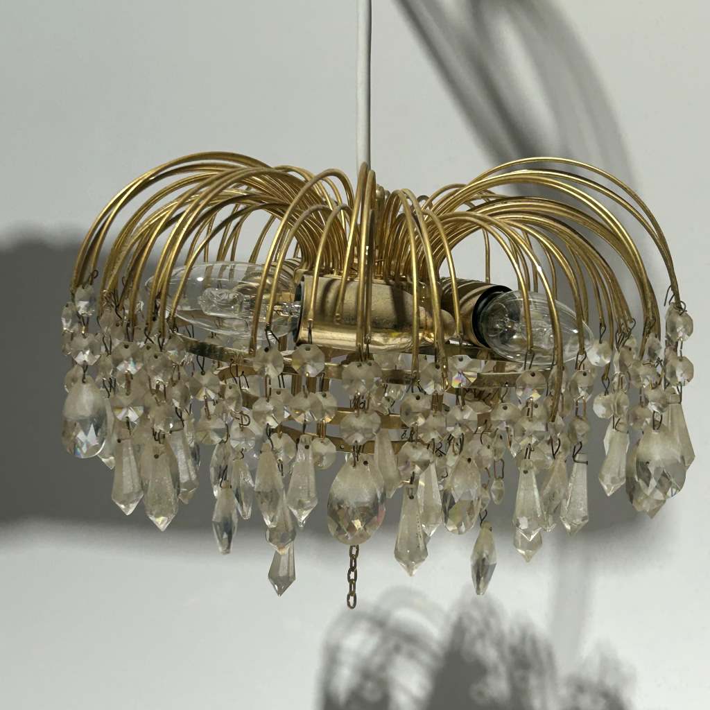 LIGHT, Hanging Chandelier, Gold ( WORKING )